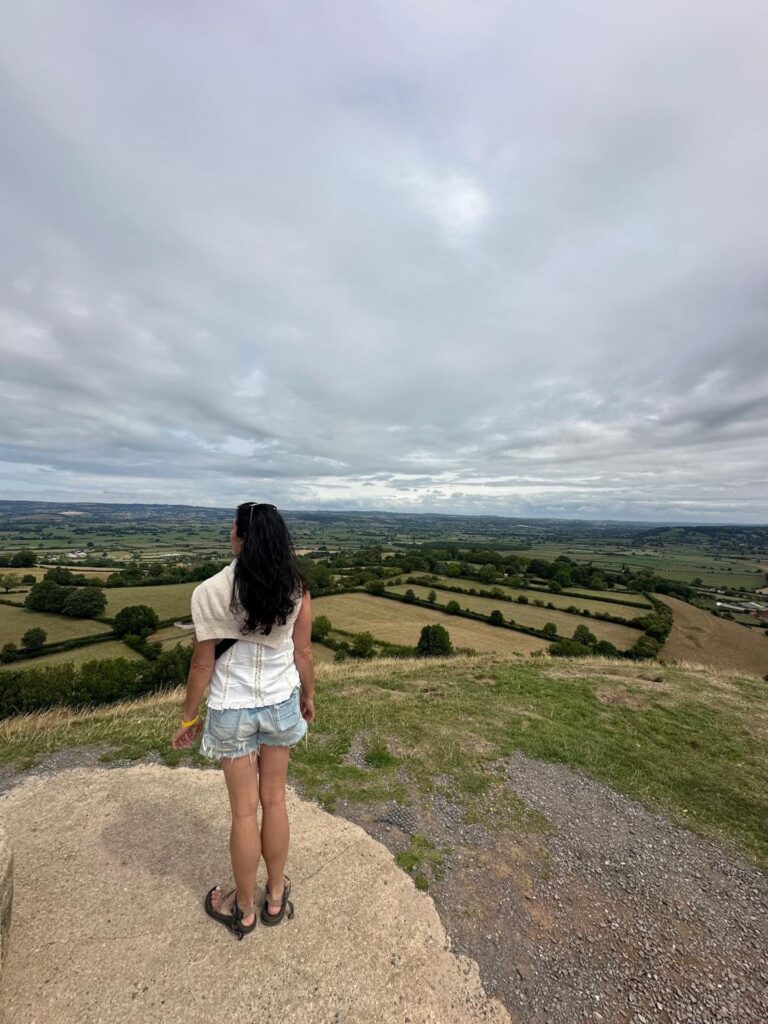 Heather Moyer looking out over the countryside